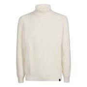 Fay Mysig Stickad Turtle Neck Sweater White, Herr