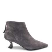 Jeannot Suede Zip Back Leather Effect Heels Gray, Dam