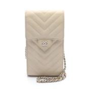 Chanel Vintage Pre-owned Laeder chanel-vskor Beige, Dam