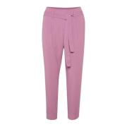 Saint Tropez Cropped Silhouette Byxor med Bred Bälte Purple, Dam