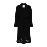 Ermanno Scervino Svart Ullrock med Spetsdetaljer Black, Dam