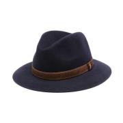 Borsalino Marinblå Ullfiltad Hatt Blue, Herr