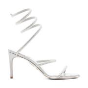 René Caovilla Metallic Rhinestone Spiral Strap Sandaler Gray, Dam