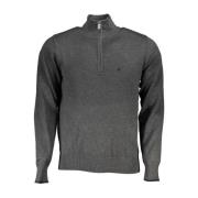 U.s. Polo Assn. Broderad Half Zip Sweater Gray, Herr