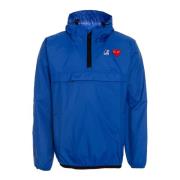 Comme des Garçons Play Stilig halv dragkedja regnjacka Blue, Herr