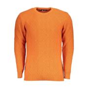 U.s. Polo Assn. Orange Diamond Mönster Crew Neck Sweater Orange, Herr