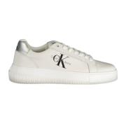 Calvin Klein Sportiga vita sneakers med kontrastdetaljer White, Dam