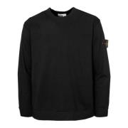 Stone Island Lätt Sweatshirt med Rund Hals Black, Herr