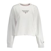 Tommy Hilfiger Vit Långärmad Sweatshirt Broderad Tryck White, Dam