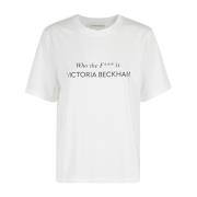 Victoria Beckham Vem är den slogan tee White, Dam