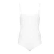 Jil Sander Vit Kvadratisk Body Top White, Dam