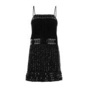 Alberta Ferretti Stilig Embellished Mini Klänning Black, Dam