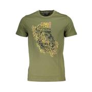 Cavalli Class Grön Bomull Tryckt Logotyp T-shirt Green, Herr