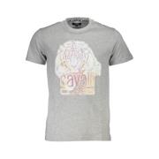 Cavalli Class Tryckt Logot-shirt Gray, Herr