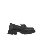 ALMA EN PENA Plaskie loafersy na platformie z krysztalkami Black, Dam