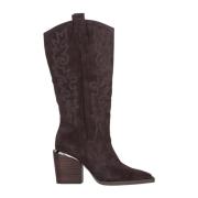 Alma EN Pena Broderad klackig cowboy boot Brown, Dam