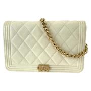 Chanel Vintage Pre-owned Laeder crossbodyvskor White, Dam