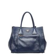 Prada Vintage Pre-owned Laeder handvskor Blue, Dam