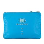 Balenciaga Vintage Pre-owned Laeder plnbcker Blue, Dam