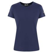 Elisabetta Franchi Blå Logo T-shirt med Strass Blue, Dam