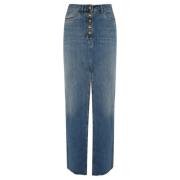 Elisabetta Franchi Denim Kjol med Låg Midja Blue, Dam