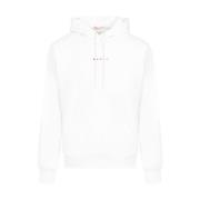 Marni Vit Bomullsweatshirt med Huva White, Herr