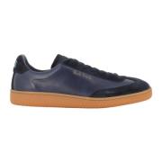 PS By Paul Smith Blå Läder Sneakers med Signature Stripe Blue, Herr