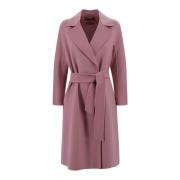 Max Mara Studio Rosa Ull Kashmir Siden Midi Kappa Pink, Dam