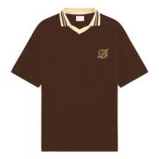 Drole de Monsieur Brun Interlock Polo Dubbel Krage Brown, Herr