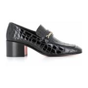 Christian Louboutin Svarta Sandaler med Krokodiltryck Black, Dam