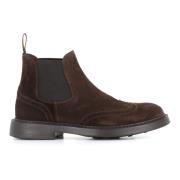 Doucal's Brun Brogue Chelsea Platta Skor Brown, Herr