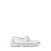 Christian Louboutin Vita båtskor med nitar White, Dam