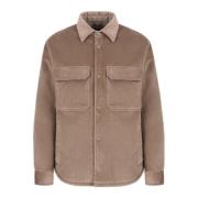 Emporio Armani Corduroy Klassisk Jacka med Fickor Beige, Herr