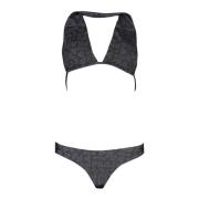 Fila Svart Bikini Set Bandeau Stil Black, Dam