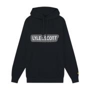 Lyle & Scott Vibrations Print Hoodie Blue, Herr