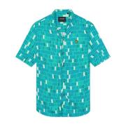 Lyle & Scott Pool Print Vävd Skjorta Blue, Herr