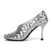 Jeffrey Campbell Silvervävd stiletto pump Gray, Dam