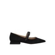 Alma EN Pena Platta ballerinaskor med strassrem Black, Dam