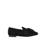 ALMA EN PENA Rhinestone Tassel Loafer Black, Dam