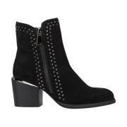 Alma EN Pena Studded Zip Ankelboots Black, Dam