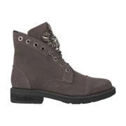 ALMA EN PENA Rhinestone Zip Ankelboot Gray, Dam