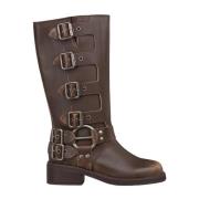 Alma EN Pena Hög Ben Biker Boot Brown, Dam