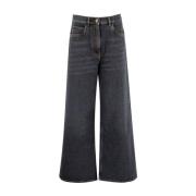 Etro Vida Höga Midja Denim Jeans Gray, Dam