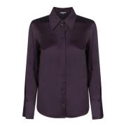 Patrizia Pepe Slim Fit Plommon Skjorta Purple, Dam