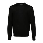 Dsquared2 Svart Ribbad Logotröja Black, Herr