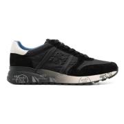 Premiata Svarta Lander Sneakers Nylon Mocka Snörning Black, Herr