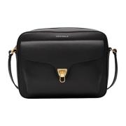 Coccinelle Svart Läder Crossbody Väska Black, Dam