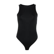 Remain Birger Christensen Jersey Bodysuit i Svart Black, Dam