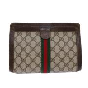 Gucci Vintage Pre-owned Canvas kuvertvskor Beige, Dam