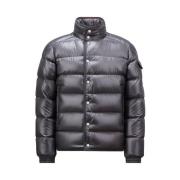 Moncler Kort dunjacka med ullkant Gray, Herr